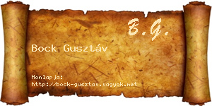 Bock Gusztáv névjegykártya